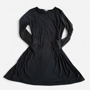 Annalee + Hope Black Long Sleeve Dress with Beaded Cuffs